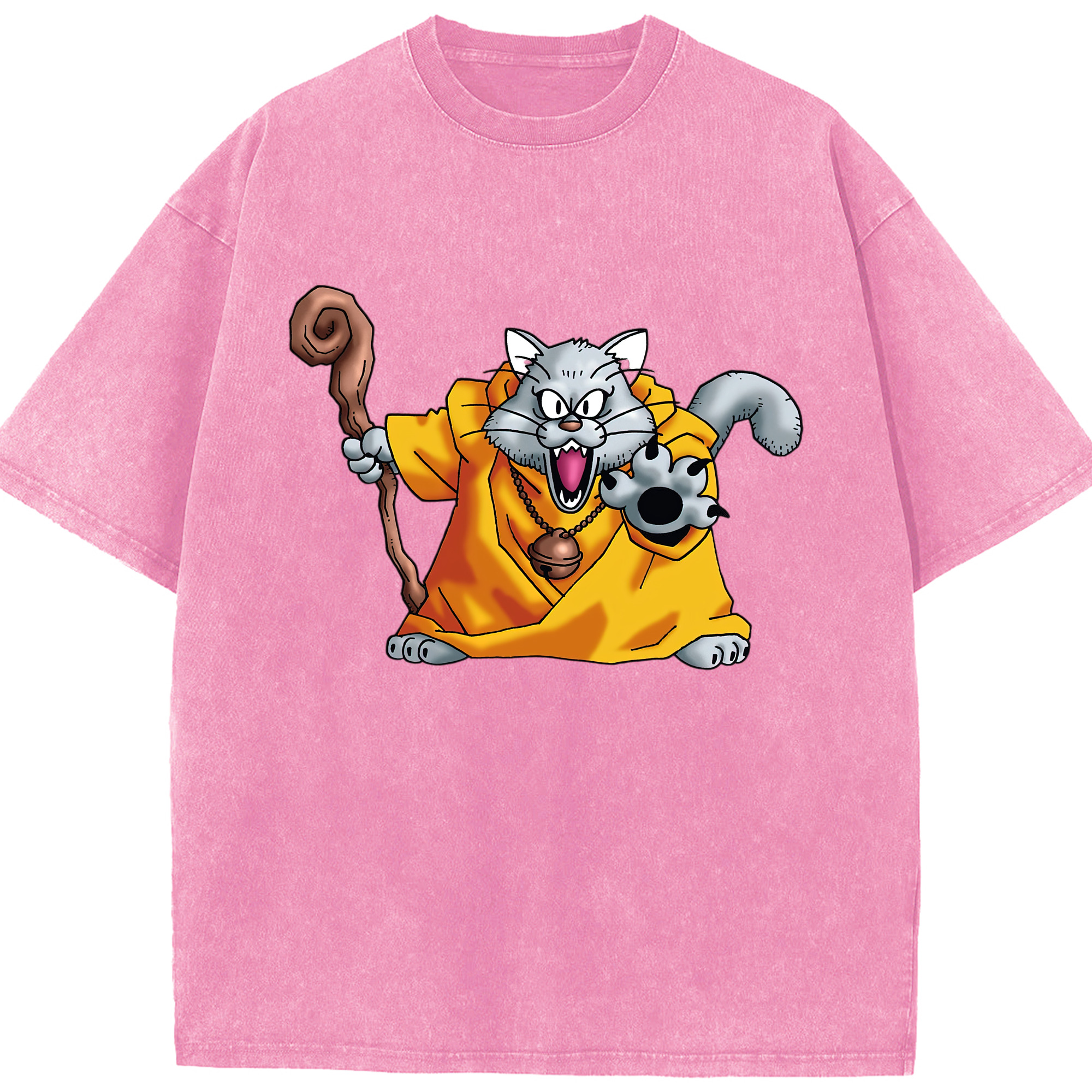 （画像用） ドラゴンクエスト Doragon Kuesuto Dragon Quest 綿100% ヴィンテージ風 半袖Tシャツ（フロントプリント）